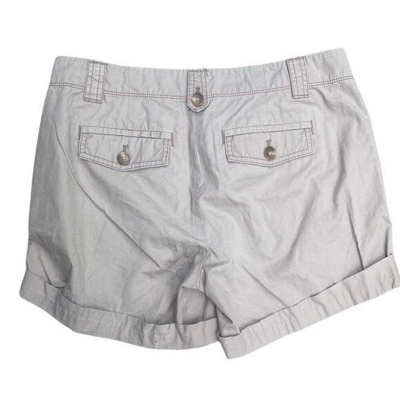 Ann Taylor Women’s Tan Chino Shorts Khaki Size 12 Classic Stretch- 4” - Picture 2 of 6